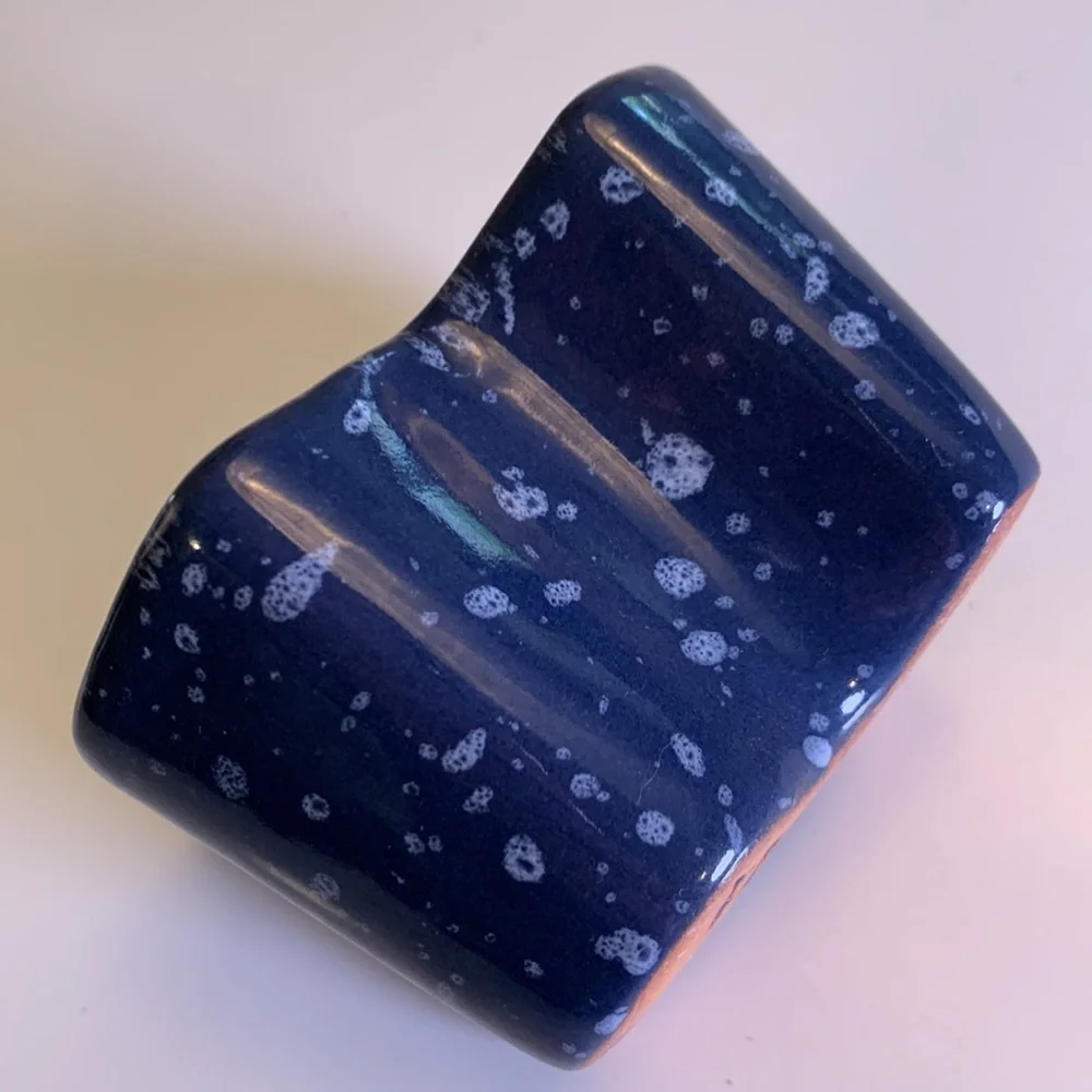 Frankoma Pottery Blue Speckle Texas Shaped Trinket Dish-Rare!